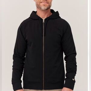 Pact Black Men's Stretch French Terry Zip Hoodie NWOT Size M